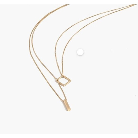 Madewell Necklace Woman Fashion 18K Gold Plated Stainless Steel Layers Geometric - Picture 4 of 5